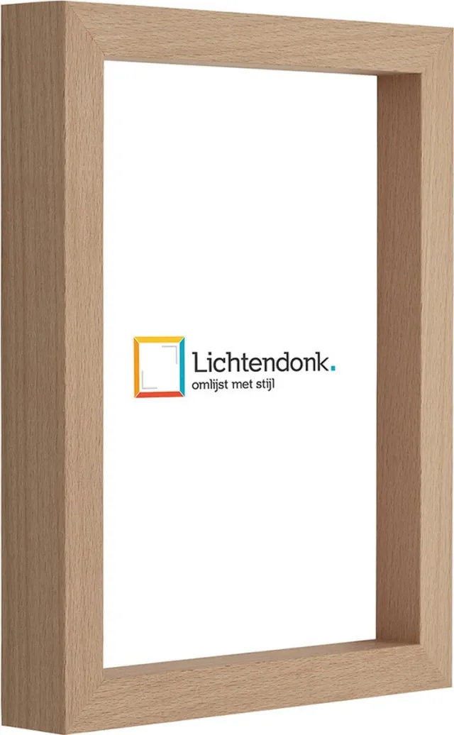 Lichtendonk Fotolijst - Beuken - 3 cm hoog profiel - Fotomaat 20x60 - Helder glas - Art.nr. 10106411420602 NaturelNaturel
