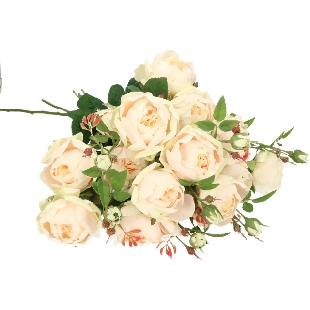 Top Art Kunstbloemen boeket roos Ariana - 8x - wit - 73 cm - kunststof steel - decoratie