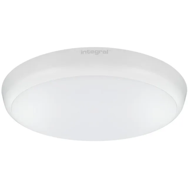 Integral LED Plafondlamp Ø25cm 12W 1200lm 4000K IP54 met noodverlichting Buitenlamp | Geen fitting | Koel Wit | 12 watt | 35.000 Branduren Mat wit