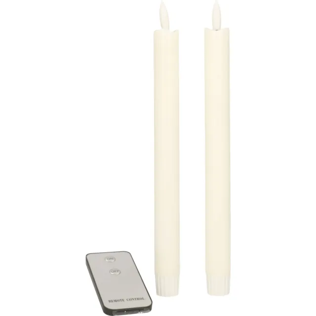 Anna's Collection LED dinerkaarsen - 2x - wit - 23 cm - met afstandsbediening