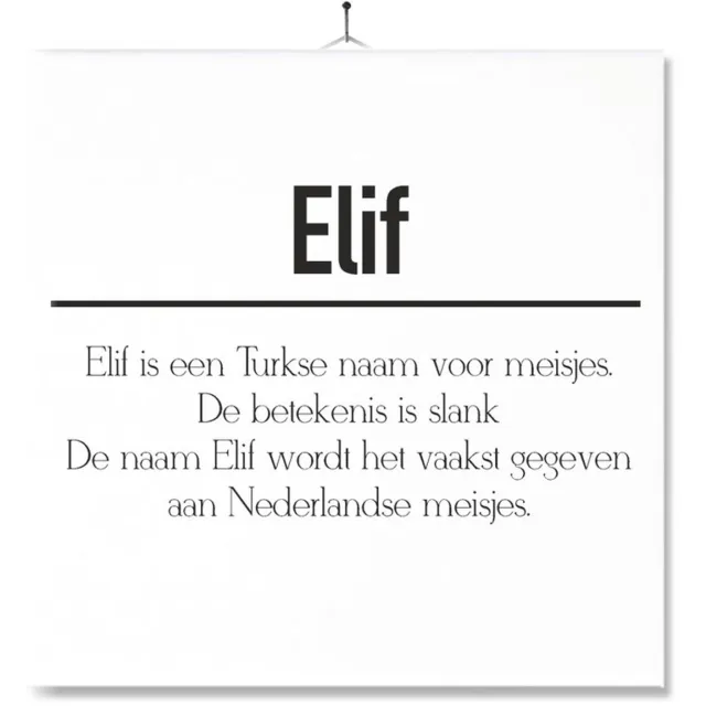 MC Living Tegel Met Opdruk | Betekenis | Kado | Cadeau | Met Naam - Elif Multi-Color