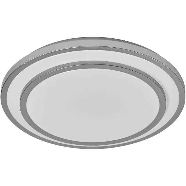 Osram ORBIS BERLIN LED plafondlamp 390mm, zilver, 24W, 2700lm, warm witte lichtkleur, zeer homogene lichtverdeling, long life, niet vervangbare LED module, rond, IP20, 3000K.