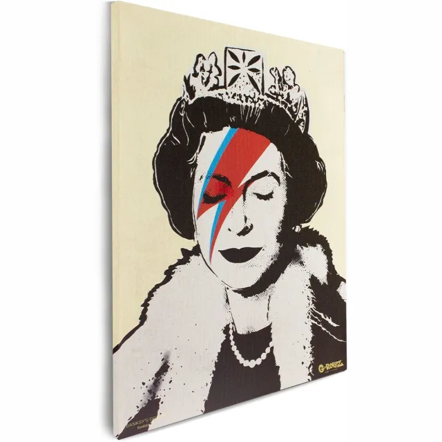 G-ROLLZ Banksy Graffiti - Canvas Schilderij 32x45 cm - Schilderijen Woonkamer Lizzie Stardust