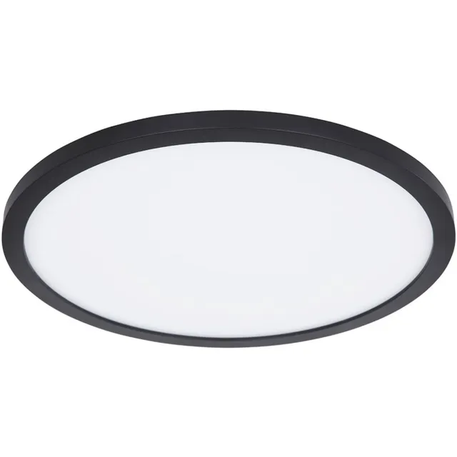Globo Plafondlamp zwart badkamerlamp dimbaar plafondlamp woonkamer, achtergrondverlichting, IP44, 1x LED 18W 1500lm warm wit, DxH 29,4x2,5 cm
