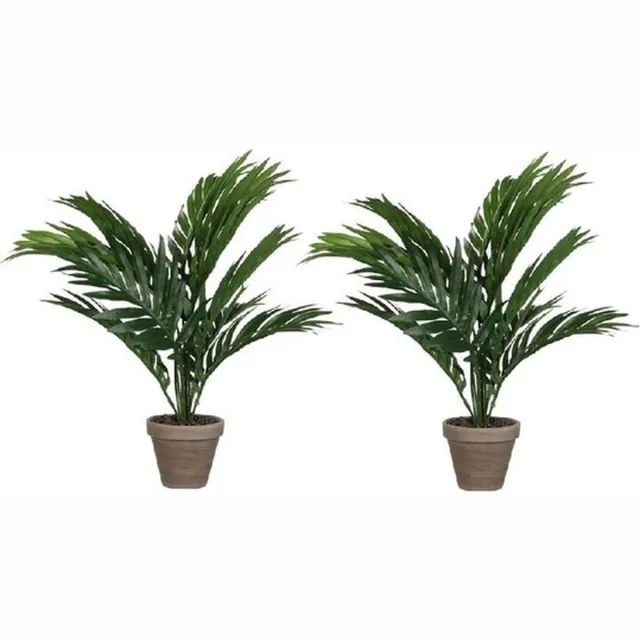 Mica Decorations Kunstplant - 2x - areca palm - in pot - 40 cm - nepplant - Kamerplant Groen