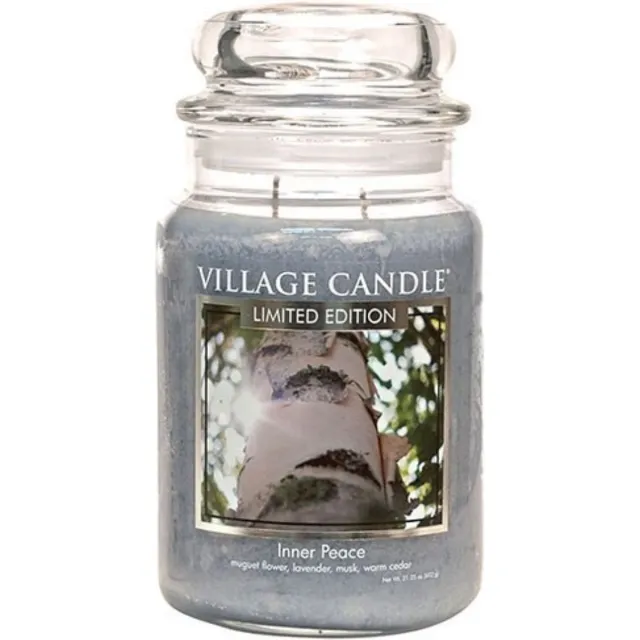 village candle Large Jar Inner Peace Grijs