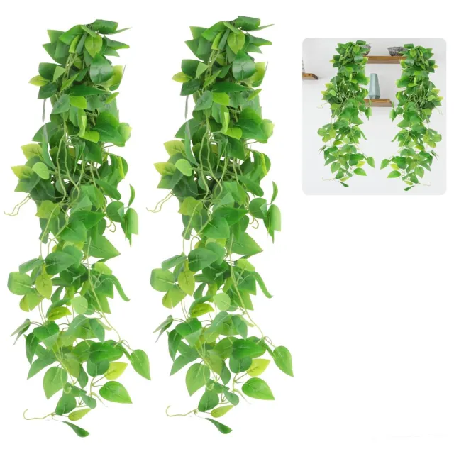 Ibenzoa Realistische en Onderhoudsvrije Hangende Kunstplanten van 105 cm voor Binnen en Buiten Decoratie groen