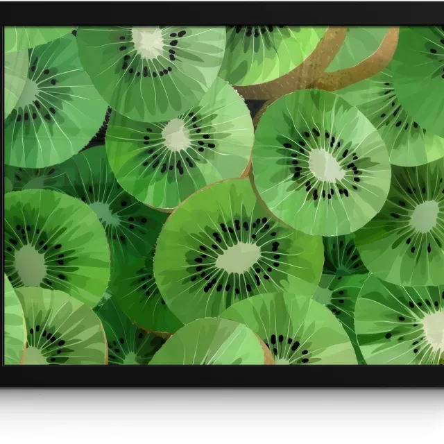 FrameYourWall Poster in lijst - Fotolijst 40x30 cm - Posters - Kiwi - Groen - Pitten - Posterlijst zwart - Decoratie - Wanddecoratie woonkamer - Muurdecoratie slaapkamer
