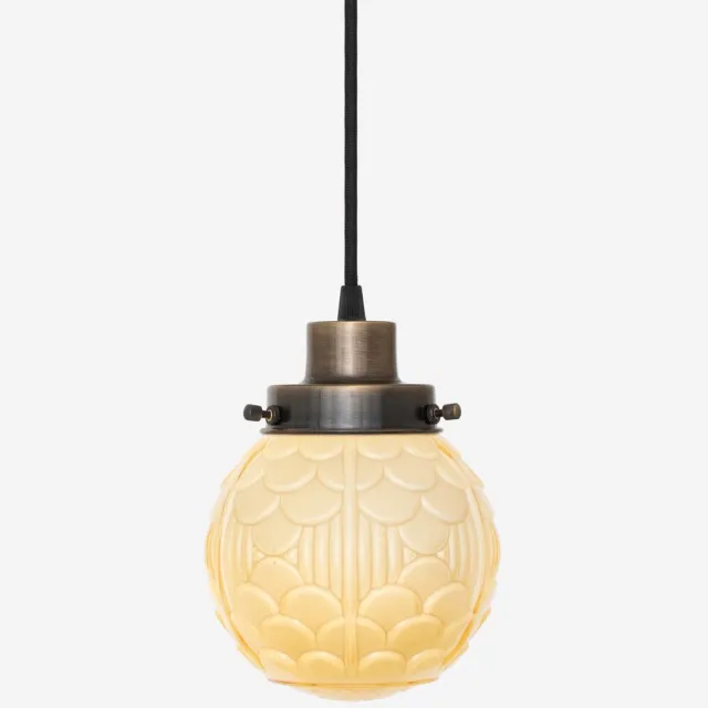 Coloured by Art Hanglamp aan snoer Arcade Sunny 20's Brons - Art Deco Trade Zachtgeel
