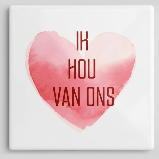 Nevolis Romantische Hart Tekst Keramische Tegel – “Ik Hou Van Ons” Liefde Design – Decoratieve Wandtegel 15×15 cm Multi Color