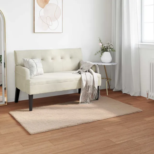 vidaXL Antislip vloerkleed van imitatie konijnenbont OLITE Taupe, foto 2