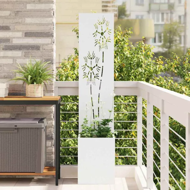 vidaXL Tuin Privacy Screen Wit 32 x 32 x 150 cm Koudgewalst staal
