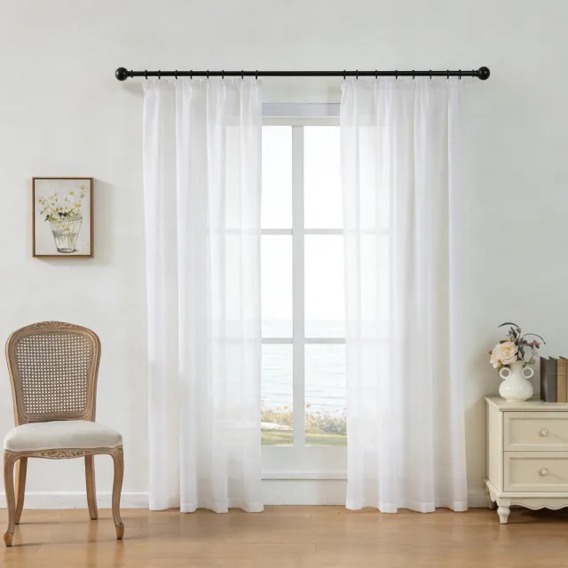 Floraweg luxe, opengewerkte witte vitrages in Franse stijl; halfdoorzichtig; lichtdoorlatende gordijnen voor slaapkamers, woonkamers en erkerramen, 132x160cm