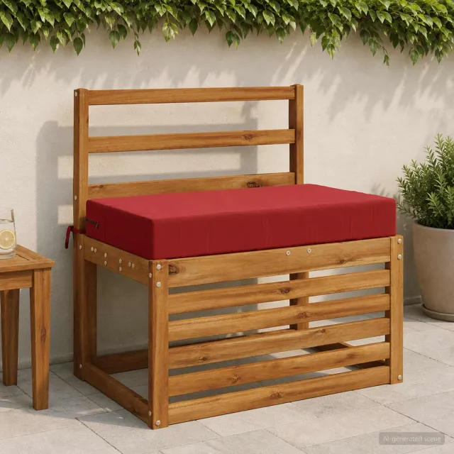 vidaXL Rugkussen SOEST 100% Polyester Wijnrood 70 x 40 x 10 cm
