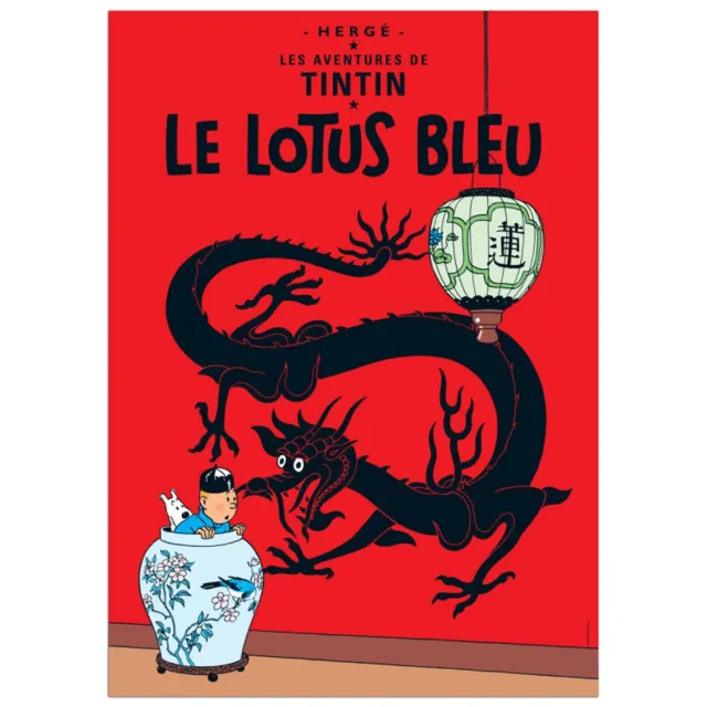 Tintinimaginatio Kuifje Le Lotus Blue Poster 40 x 60 cm multi