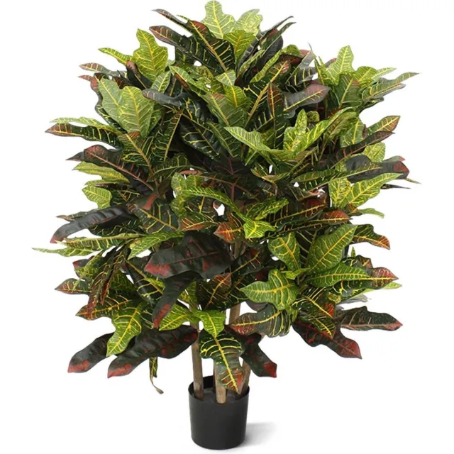 maxifleur Kunstplanten Croton deluxe XL kunstplant 90cm Groen