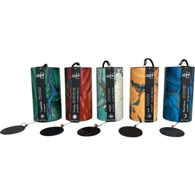 Zaphir Windgong - Set van 5 Windgongs - 5 elements edition - Seizoen Feng Shui Kleuren - Activeer Energie 5 kleuren