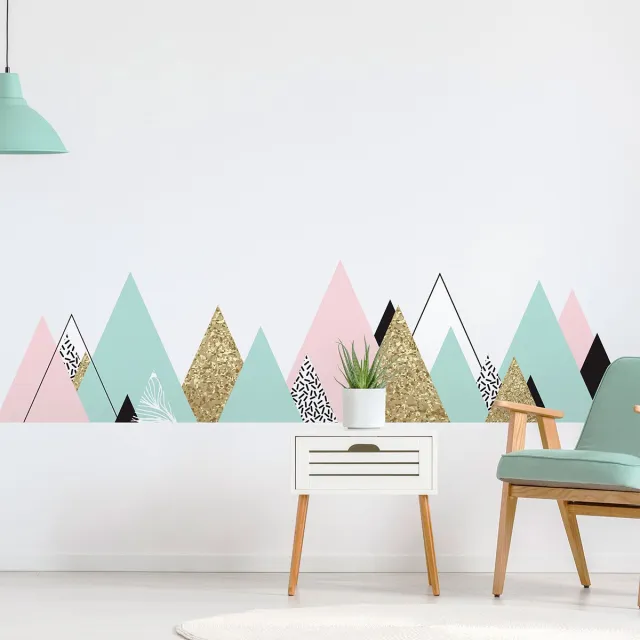 Ambiance Sticker Muurstickers - Decoratie voor slaapkamer/woonkamer - Gigantische muursticker van het Scandinavische gebergte, de Tatra - 110x165cm Multi color