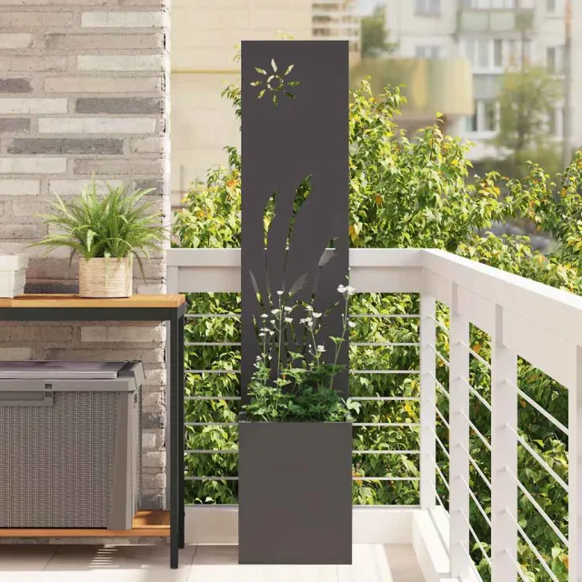 vidaXL Tuin Privacy Screen Zwart 32 x 32 x 150 cm Koudgewalst staal