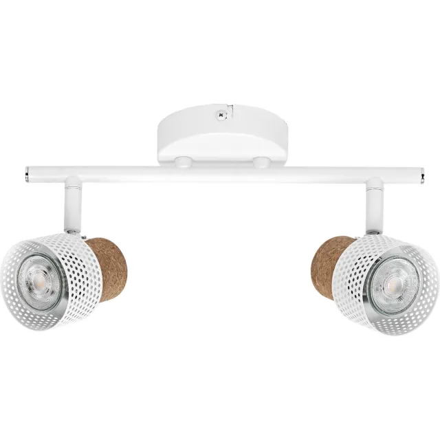 LEDVANCE DECOR SPOT CORK, 2 x 3,4W, 460lm, wit, spot, verstelbare koppen, veelzijdig gebruik, interieurspot, vervangbare ledlampen, dimbaar, warm witte lichtkleur, GU10