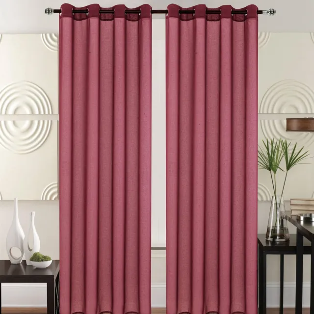 SB Line Kant en Klaar Vitrage Gordijn - Met Ringen - 140x240 cm - Bordeaux