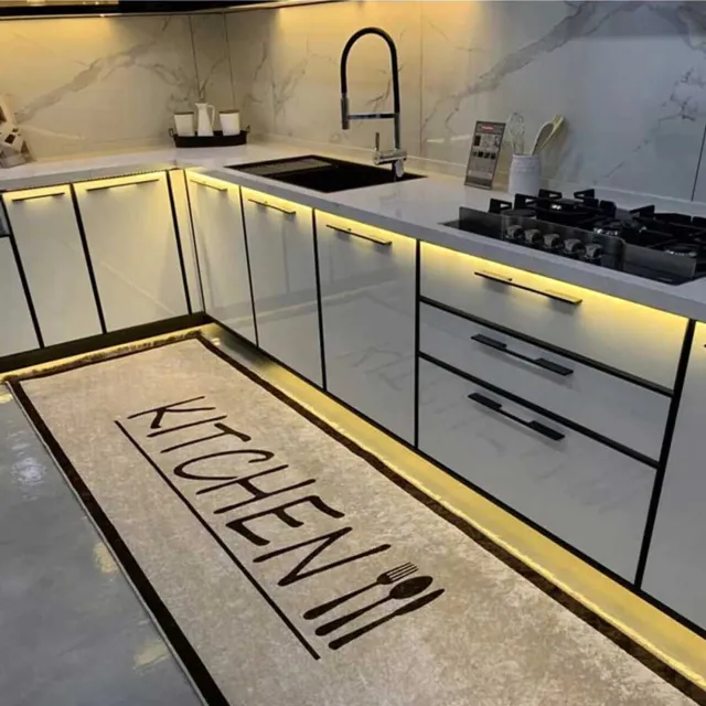 Hauskraft Keukenloper Kitchen - Crème - 80x200 cm - Vloerkleden - Keuken Tapijt - Keukenmat - Loper Tapijt - Loper Vloerkleed
