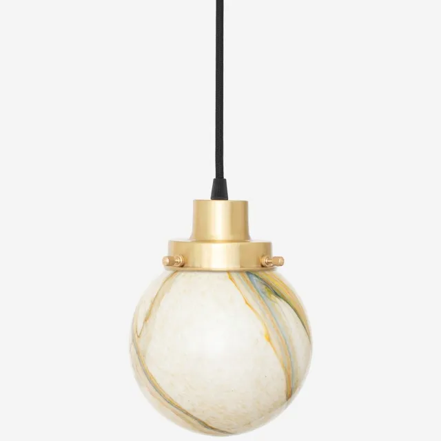 Coloured by Art Hanglamp aan snoer Marmer Bol 20's Messing - Art Deco Trade