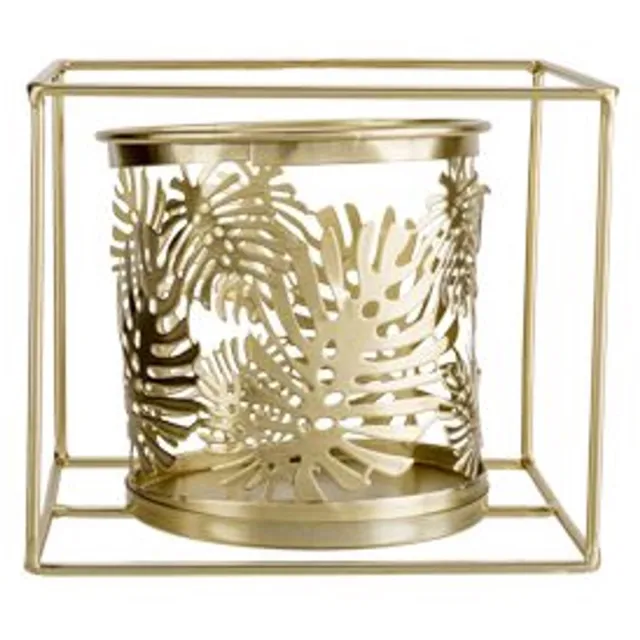 Cosy @ Home Theelichthouder 1x Leaf Pot 11x10,5 Goud