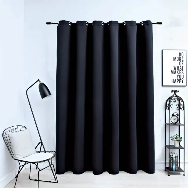 vidaXL Gordijn verduisterend met metalen ringen 290x245 cm zwart