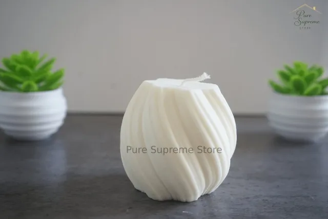 Pure Supreme Store Decoratie kaars Spiraal wit medium | Handgemaakt