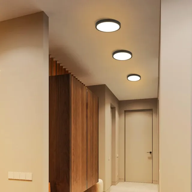 NETTLIFE LED Plafonnière - Zwart - rond - klein - warmwit licht - 15 W - ⌀18cm - Woonkamer Slaapkamer Hal