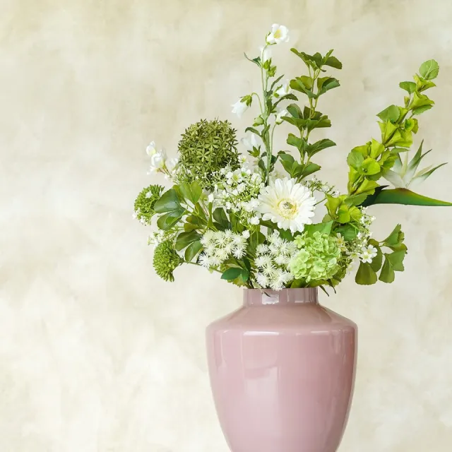 Fan of Flowers Niva – Zijden Boeket – Kunstbloemen Veldboeket – Groen & Wit – 80 cm – Real-Touch Nepbloemen