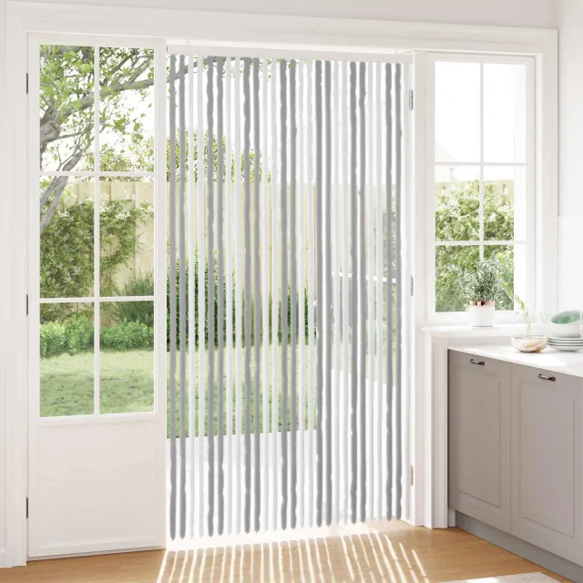 vidaXL Insecten Gordijn Chenille Grijs en Wit 118 x 220 cm 100% PP