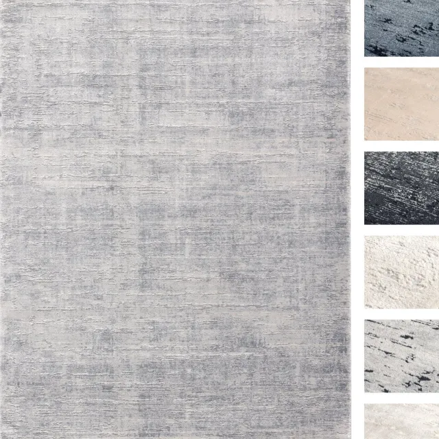 TESSO LIVING Modern Laagpolig Vloerkleed – 120 X 170 cm – Zilver – Premium Woonkamer Tapijt – Geschikt voor Vloerverwarming