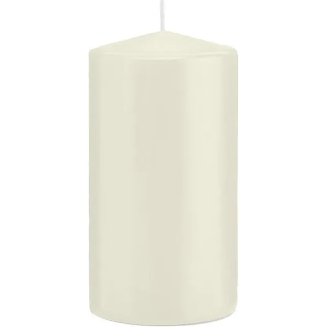 Trend Candles Cilinderkaars/stompkaars - ivoorwit - 8 x 15 cm - 69 branduren - horeca kaarsen