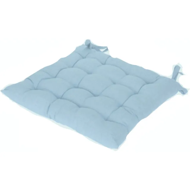 Home & Styling Stoelkussen 40x40cm - Met 2 lintjes - 100% polyester - Lichtblauw