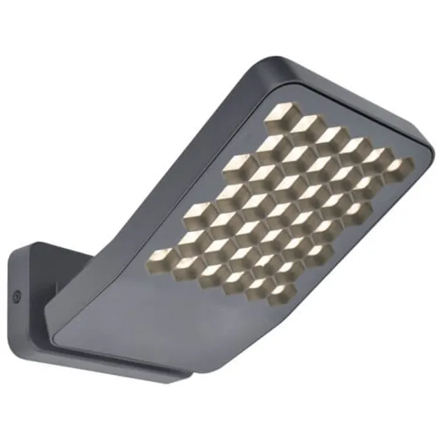 LUTEC Atlantis - LED wandlamp voor buiten - Anti-verblinding - Premium aluminium - 2000Lm krachtig licht - 4000K helder wit licht - IP54 extra weerbestendig - Donkergrijs