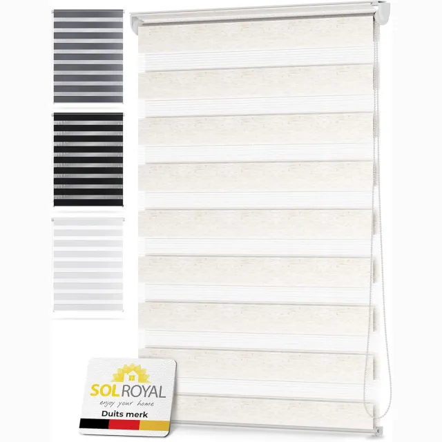 Sol Royal DL2 Rolgordijn Lichtdoorlatend 70x220 cm Linnen Duo Rolgordijn zonder Boren Klembevestiging