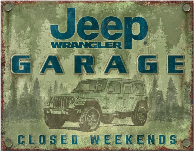 Desperate Enterprises Jeep Garage . Metalen wandbord 40,5 x 31,5 cm. meerkleurig