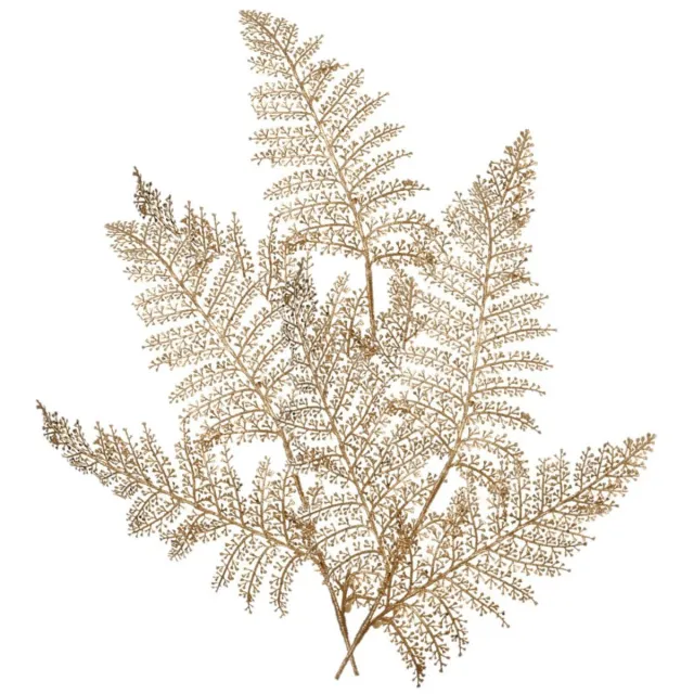 Decoris Kunstplant tak varen - 3x - goud - 80 x 30 cm - kunststof - metallic glans - decoratie takken en twijgen Goudkleurig