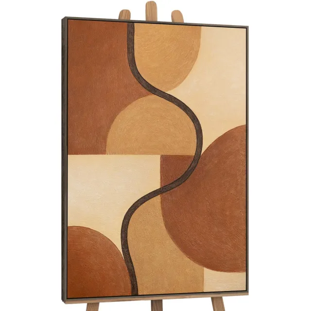 YS Canvas schilderij handgeschilderd intertwining forms abstract – YS-Art Gallery – Luxe wanddecoratie voor woonkamer – Modern schilderij voor slaapkamer en hal Grey