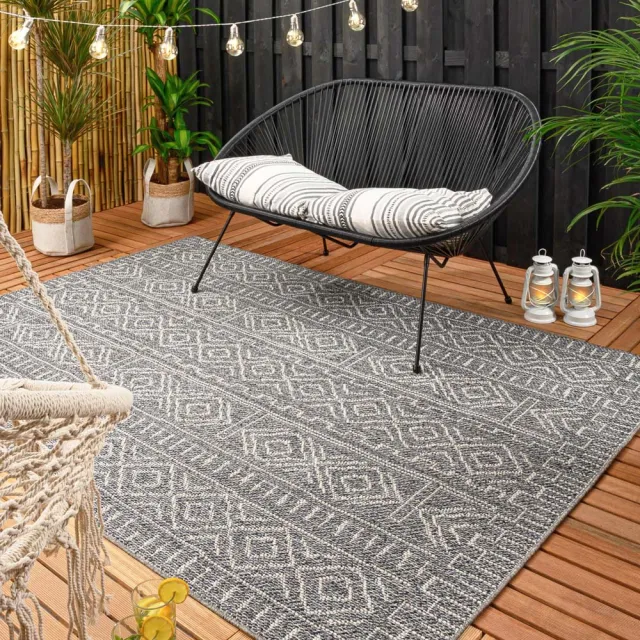 Boho&me Buitenkleed Aztec Dreams - grijs 80x150