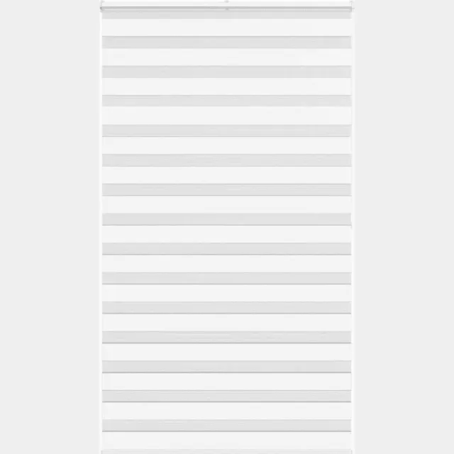 vidaXL Zebra - rolgordijn - 135x200 - cm - stofbreedte - 130,9cm - polyester - wit