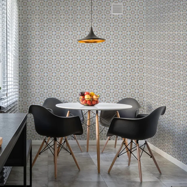 Ambiance Sticker Zelfklevende tegelmuurstickers voor keuken en badkamer - 60 tegelstickers, Régino-stijl - 60 stickers, 15x15 cm Multi color