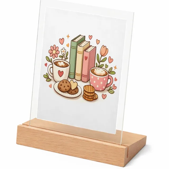 Mr Cadeautjes Glasframe met vaste tekst - design Een lieve, afgeronde centrische illustratie met een verzamel | cadeau Wit