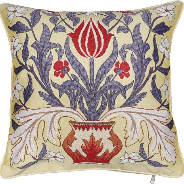 Signare Kussenhoes - Kunst - Luxe gobelinstof - Tulp in een vaas - William Morris - 45 x 45 cm multi