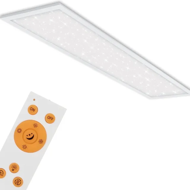 Briloner Sterrenhemel CCT Plafondlamp led - plafonniere met afstandsbediening - warm wit licht & koel wit licht - dimbaar - 36W - 119,5 cm - wit Wit (met CCT)