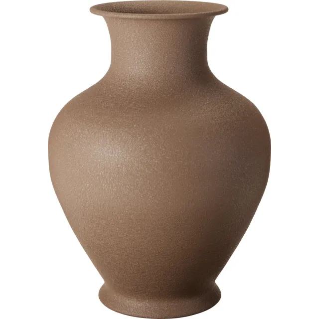 Home&Styling collections Vaas-metaal-licht glimmend bruin-31 cm hoog