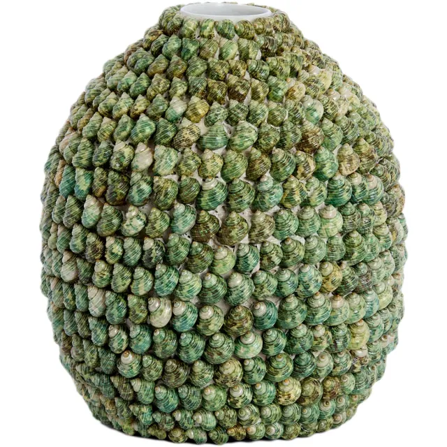 Light & Living Vaas SHELL - Ø25.5x28cm - Groen