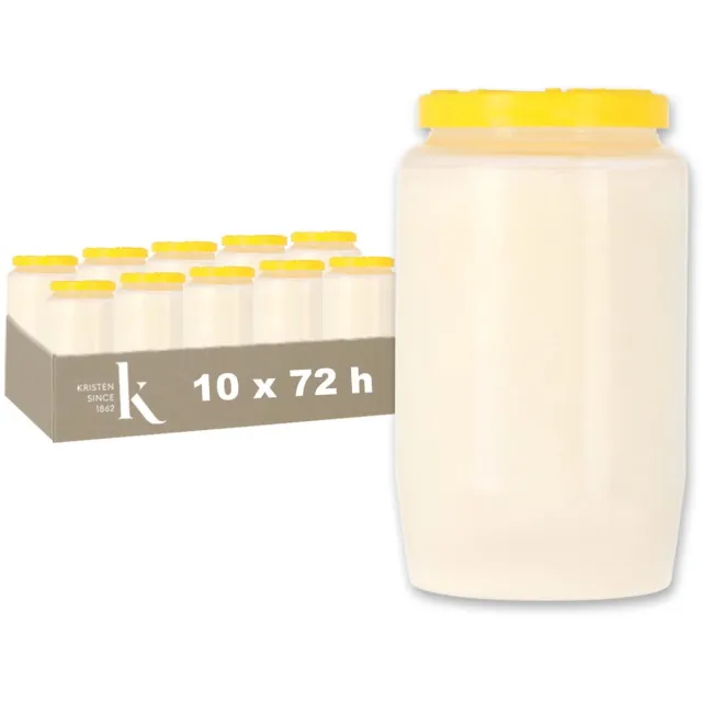 Kristen Kaars 3 Dagen Wit – Kaarsen – 10 Stuks – Herdenkingslicht – Grafkaars – Brandduur 72 Uur – Voor Binnen en Buiten